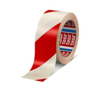 Značkovací páska na podlahy "Professional", červená/bílá, 50 mm x 33 m, TESA