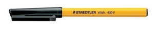Kuličkové pero "Stick 430 F", černá, 0,3 mm, s uzávěrem, STAEDTLER