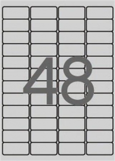 Etiketa, stříbrná, 45,7 x 21,2mm, zaoblené rohy, voděodolná, polyester, 4800ks/bal., APLI