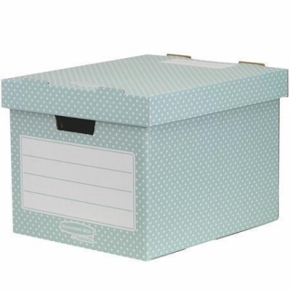 Úložný box "Style", zeleno-bílá, karton, 33,3x28,5x39 cm, FELLOWES