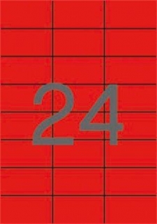 Etiketa, 70 x 37mm, červená, 480 ks/bal., APLI