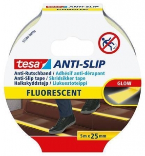 Protiskluzová páska "Anti-Slip", fluorescenční, 25 mm x 5m, TESA