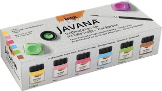 Sada barev na světlý textil 6 x 20 ml - Trendy "Fabric Paint Set Trend Colors", JAVANA
