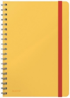 Spirálový sešit "Cosy Soft Touch", matně žlutá, čtverečkovaný, B5, 80 listů, LEITZ