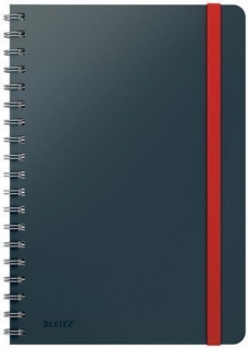 Spirálový sešit "Cosy Soft Touch", matně šedá, linkovaný, B5, 80 listů, LEITZ
