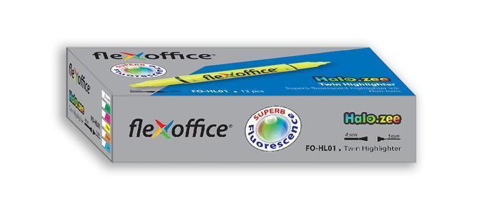 Zvýrazňovač "HL01", žlutá, 1,0/4,0 mm, oboustranný, FLEXOFFICE
